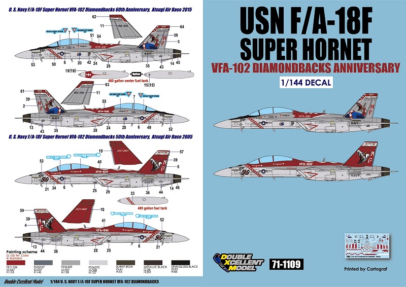 DXM 71-1109 1/144 USN F/A-18F VFA-102 ダイヤモンドバックス