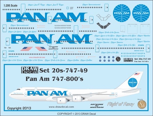 ＤＲＡＷ 20-747-49 1/200 Pan Am 747-8i FLIGHT OF FANCY | ホビー 