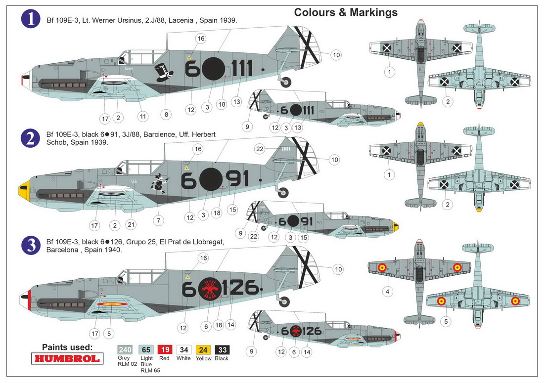 ＡＺＭ7660 1/72 メッサーシュミット Bf109E-3「スペイン上空」 | ホビーショップ ウイングレット