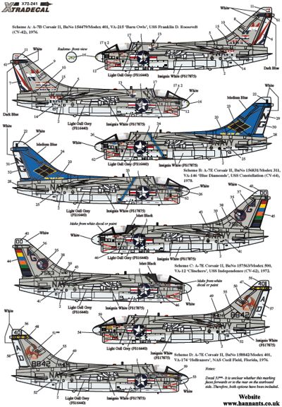 エクストラデカール X72241 1/72 US NAVY A-7 コルセアⅡ Pt.2