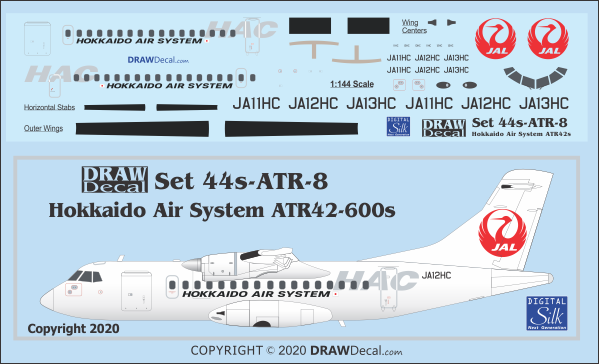 DRAW 44-ATR-8 1/144 北海道エアシステム ATR42-600s＜ご予約