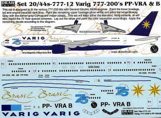 ＤＲＡＷ 20-777-12 1/200 ヴァリグ ブラジル航空 ボ－イング777-200 