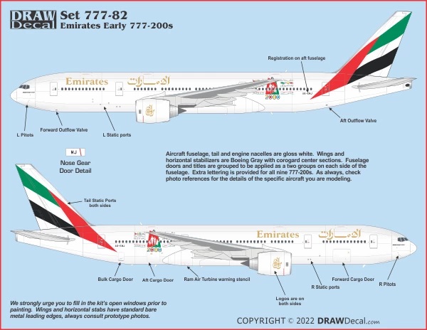 DRAW 20-777-82 1/200 Emirates Early ボーイング777-200ｓ | ホビー ...