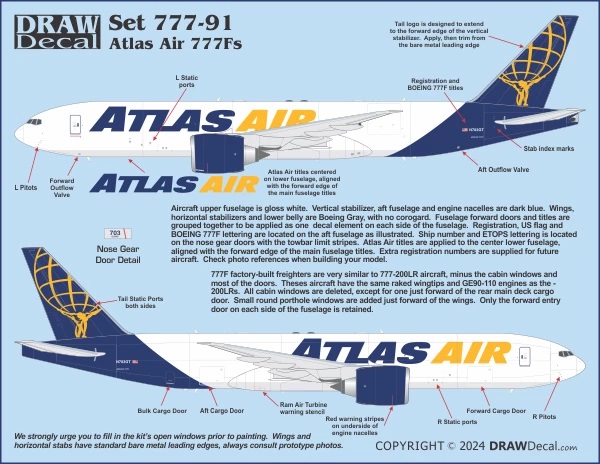 DRAW 20-777-91 1/200 ｱﾄﾗｽ航空 Atlas Air 777-200Fs ＜ご予約