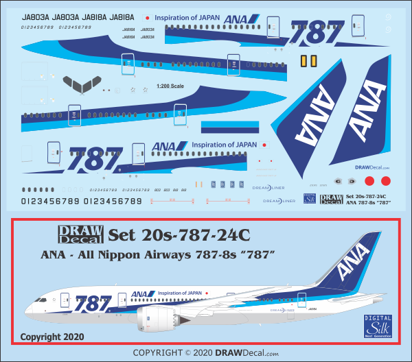 DRAW 20-787-24C 1/200 ANA”787” ボーイング787-8s＜ご予約