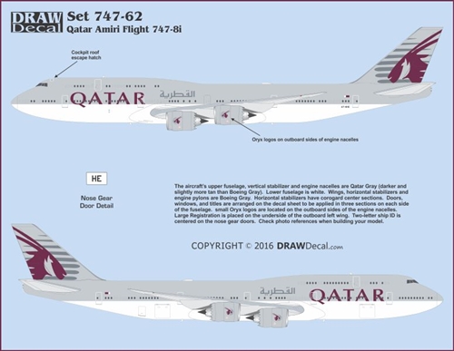 DRAW 20-747-62 1/200 ボーイング747-8i カタール Amiri Flight - ホビーショップ ウイングレット