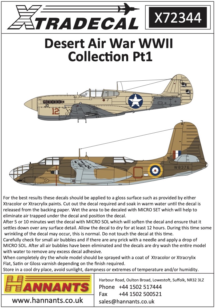 エクストラデカール X72344 1/72 砂漠の空中戦コレクションPt.1