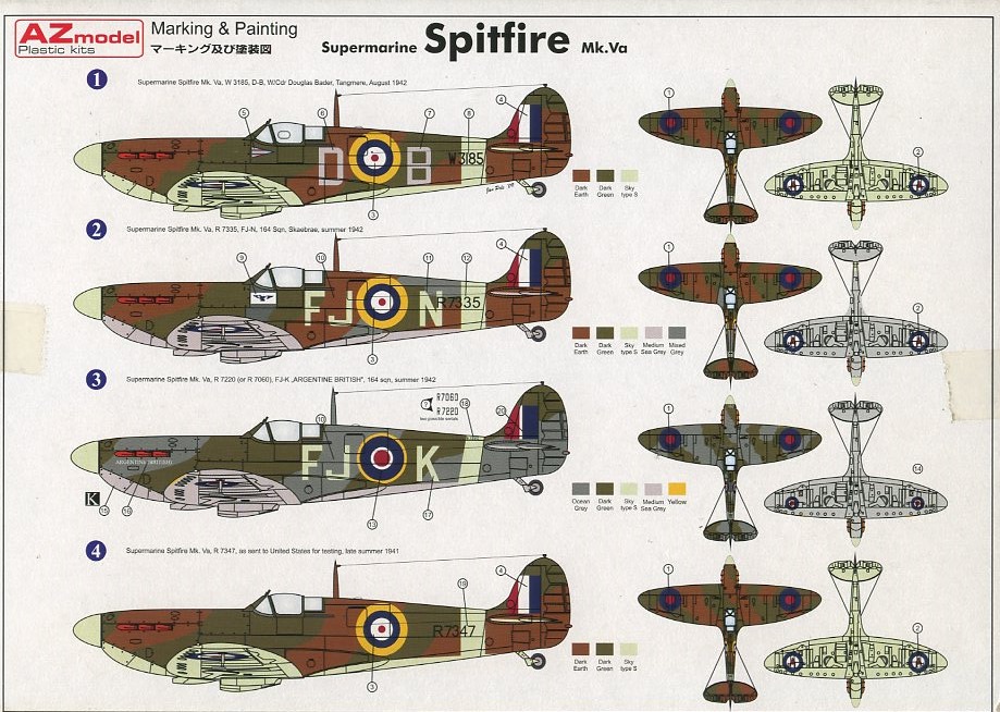AZモデル AZ7301 1/72 スーパーマリン スピットファイア Mk．Ⅴa