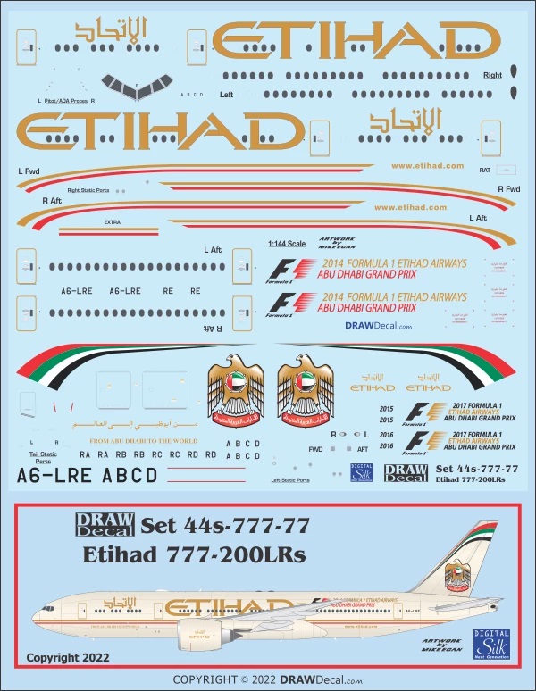 DRAW 20-777-77 1/200 Ettihadボーイング777-200LRs | ホビーショップ