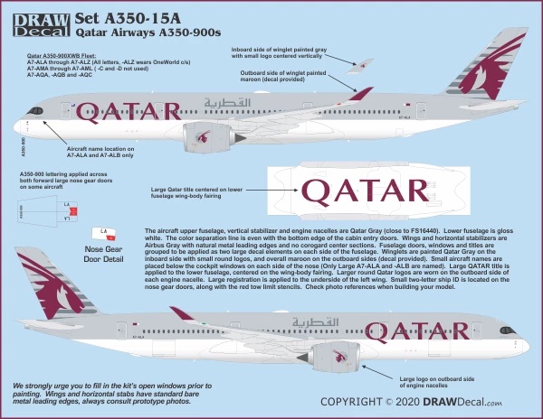 DRAW 44-A350-15A 1/144 カタール航空 A350-900s＜ご予約＞ | ホビー