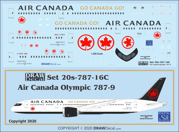 DRAW 20-787-16C 1/200 エアカナダ GO CANADA GO! ボーイング787-9