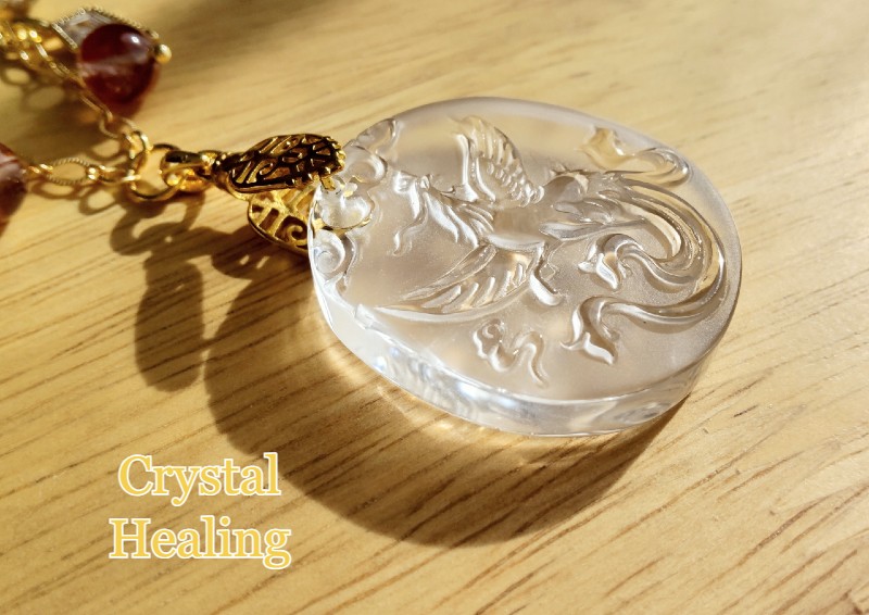 鳳凰　水晶　彫り レア‼〖瑞光鳳凰☆水晶彫りチャーム〗 | 天然石と魔法雑貨〖Tialuce