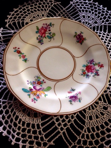 英国 アンティーク George Jones & Sons 小花のティートリオ