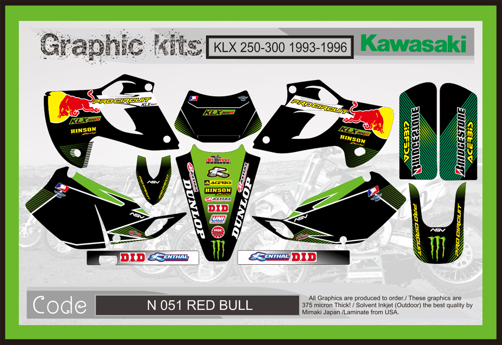 KDX250 91-94/KDX200 91-94/KX250 1990/KLX250 93-96 ステッカー、デカール D/ 2 |  zansin27factory